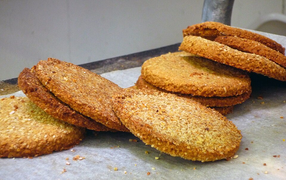 A pile of rough Scottish oatcakes